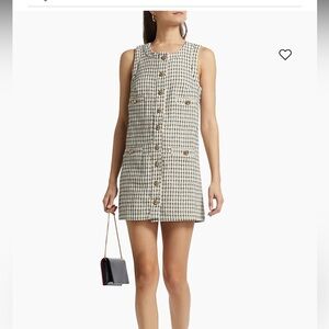 NWT Reformation Tropez Plaid White/Cream And Black Sleeveless Minidress MSRP 248